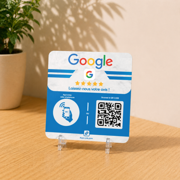 Plaque Google Avis - NFC & QR Code