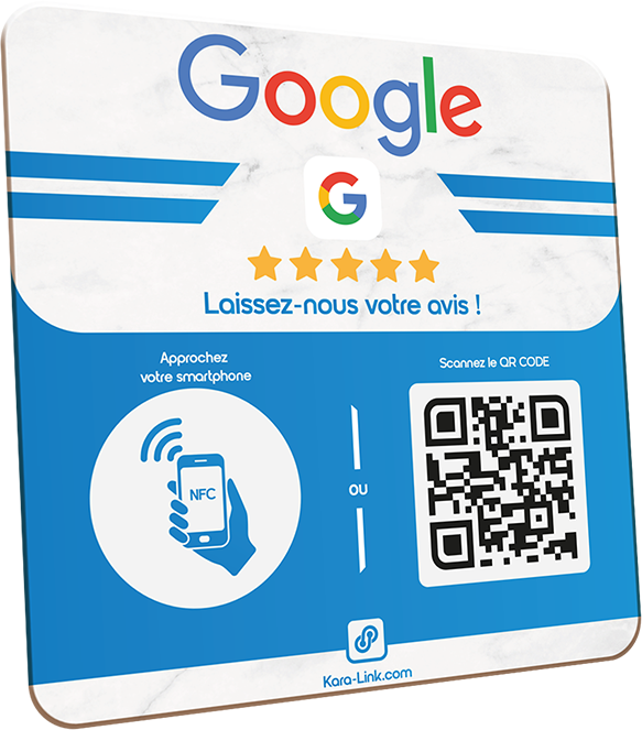 Plaque Google Avis - NFC & QR Code