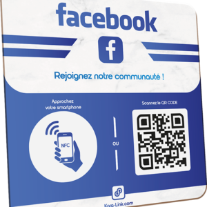 Plaque Facebook - NFC & QR Code