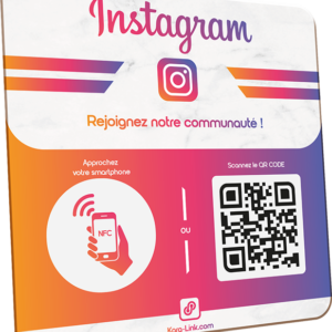 Plaque Instagram - NFC & QR Code